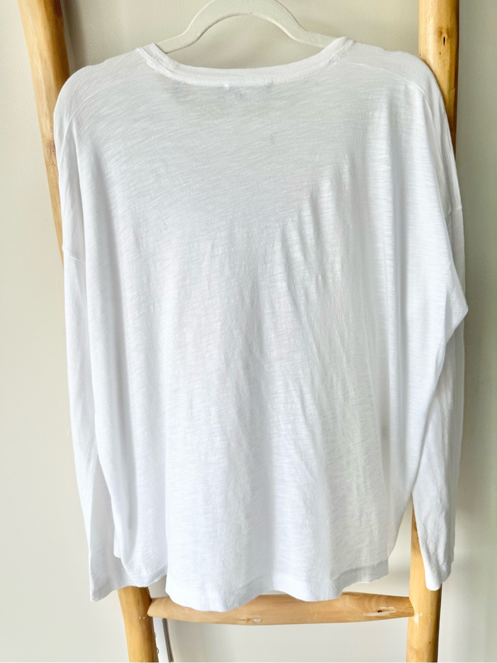 Vince Designer Pima Cotton White Oversized Lightweight LS Slub Tee Shirt M NWT - Picture 7 of 9
